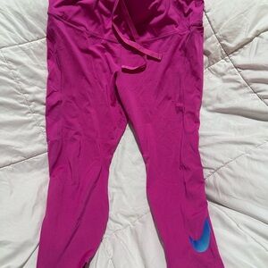 Nike Women’s Fuchsia Leggings with Blue Swoosh
